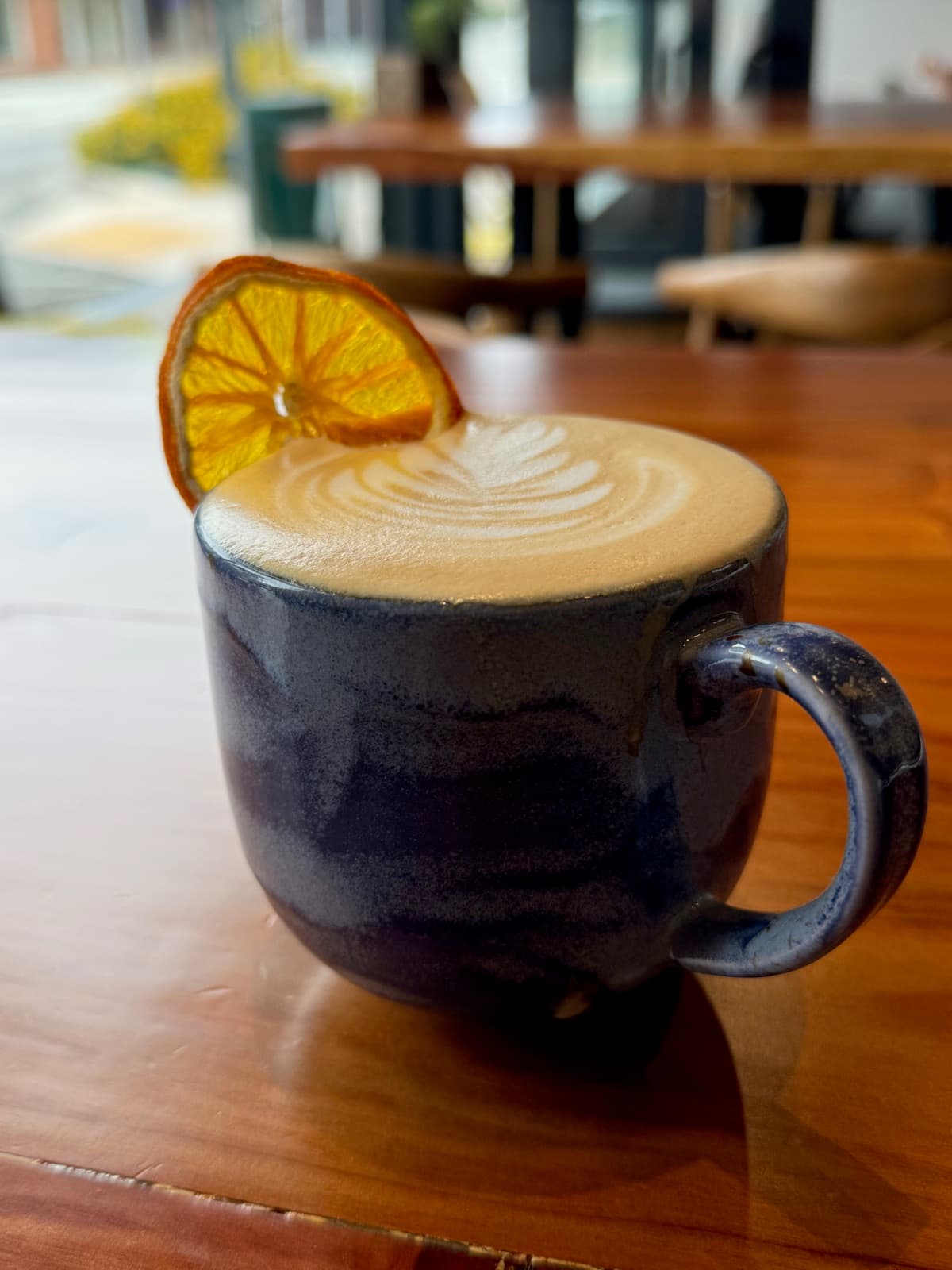 Sunkeeper latte with dried orange