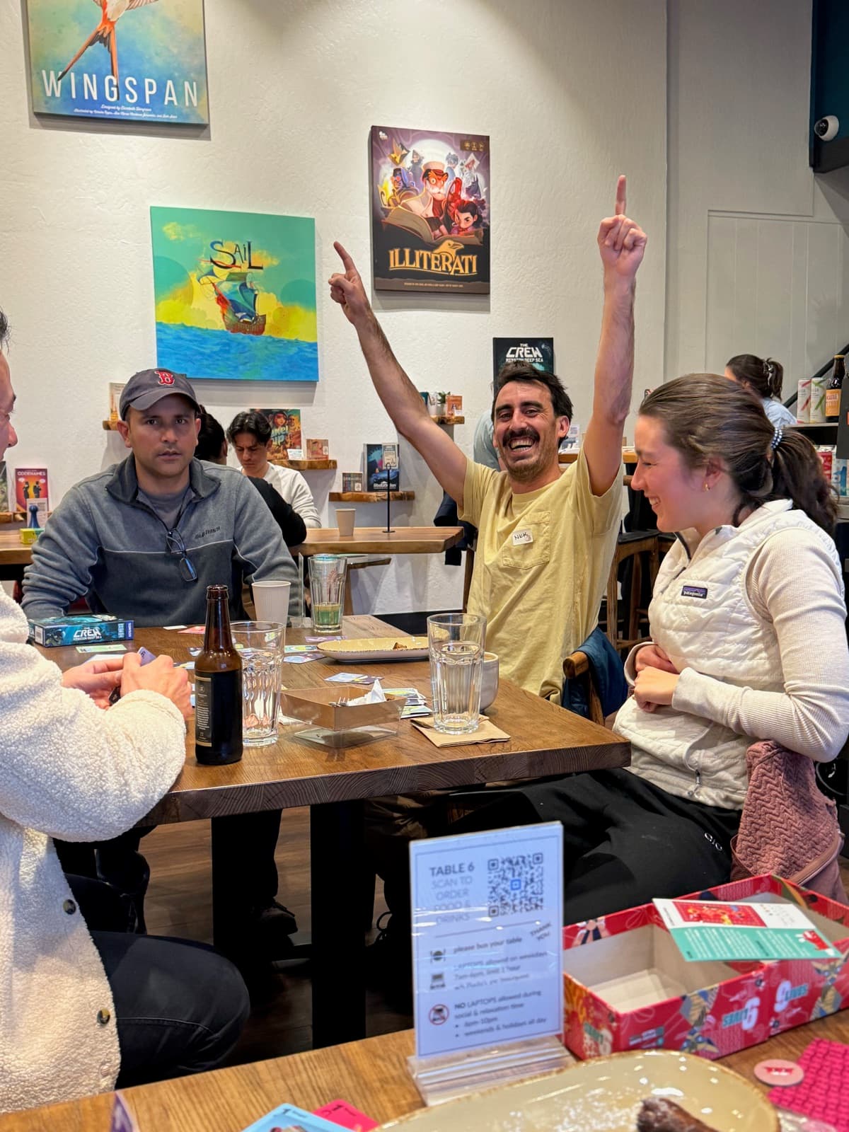 A victory cheer at game night